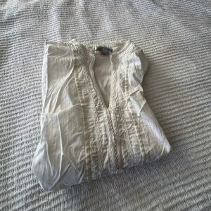 Eduard Woman 100% Cotton White Blouse with Lace Details Size 2X